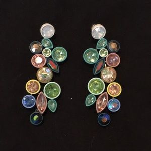 J Crew brulee multicolored stone dangle earrings